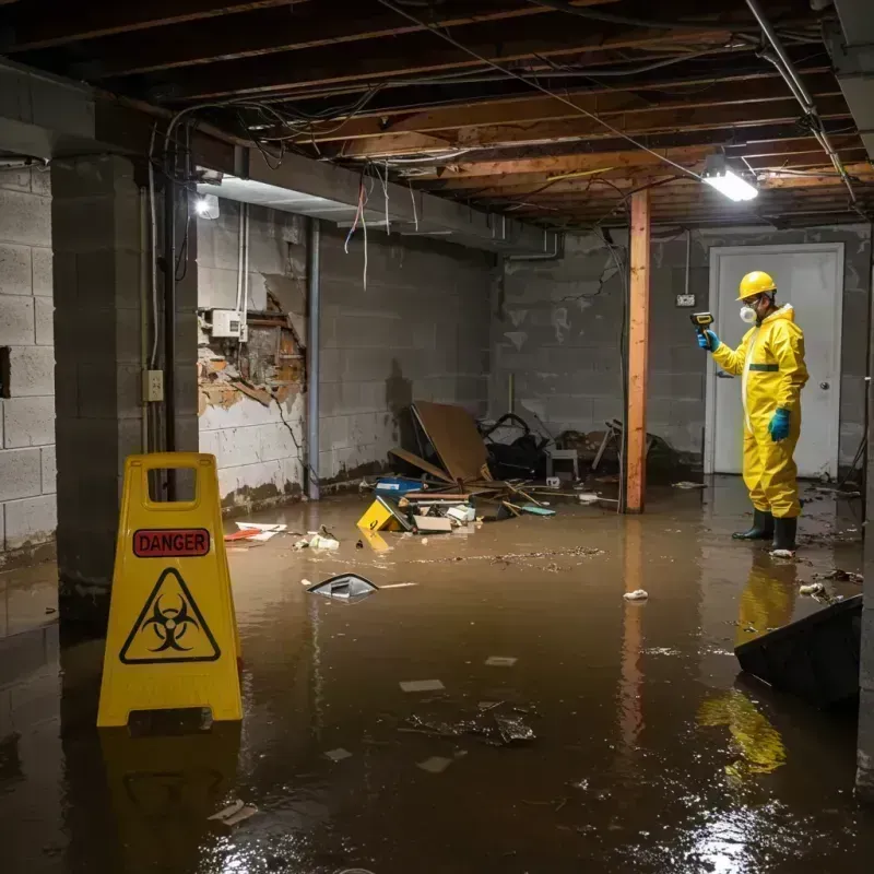 Flooded Basement Electrical Hazard in Knoxville, IL Property